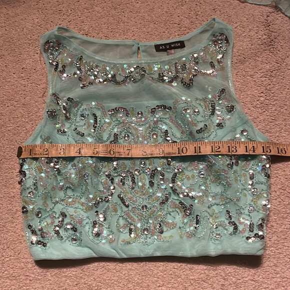 As u wish teal semi formal two piece - Picture 11 of 13